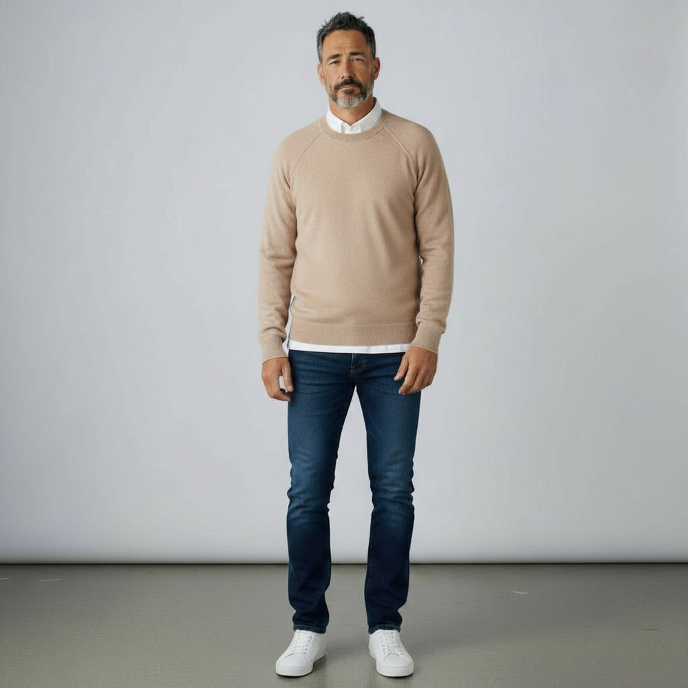 Felpa Girocollo in 100% Cashmere | Colore Silver - 0806