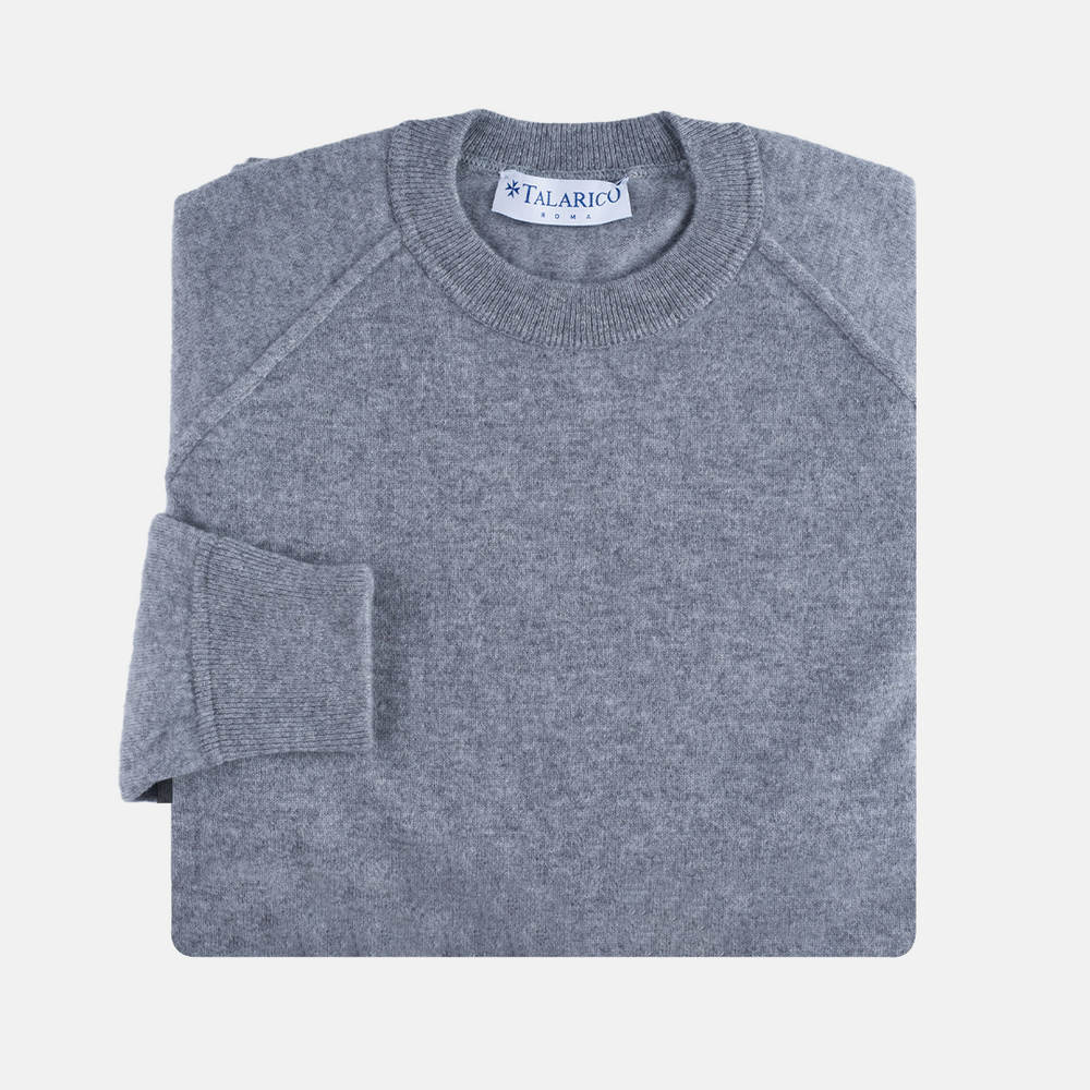 Felpa Girocollo in 100% Cashmere | Colore Gris - 0806