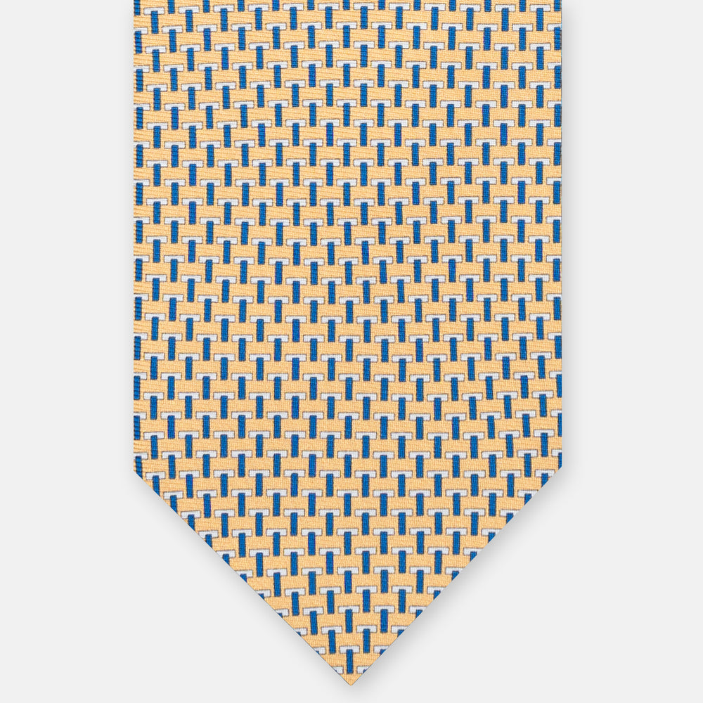 Cravatte 3 pieghe seta T Iconica Giallo Blu