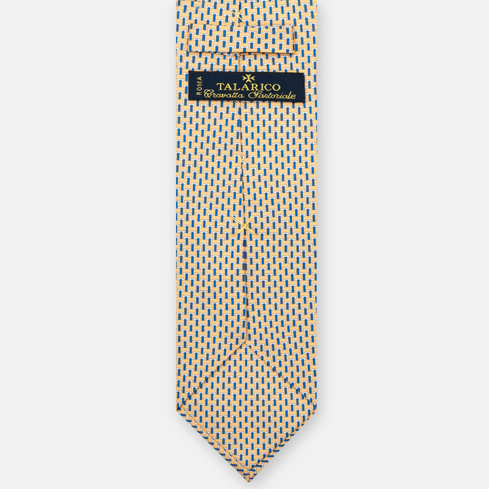 Cravatte 3 pieghe seta T Iconica Giallo Blu