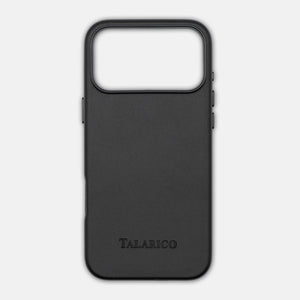 Custodia Rigida in Pelle per iPhone 17 Pro Max | Eccellenza su Grande Scala | Nero
