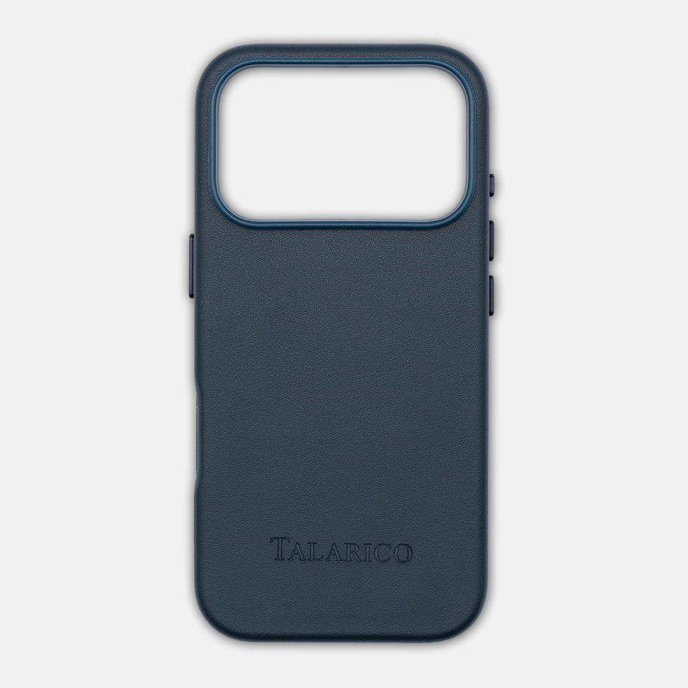 Custodia Rigida in Pelle per iPhone 17 Pro | L'Essenza del Lusso Digitale | Blu