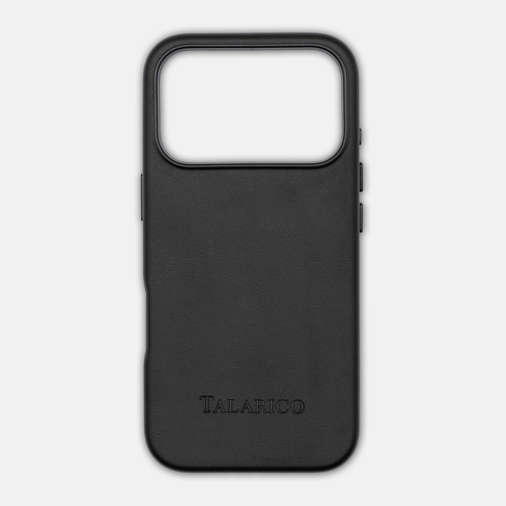 Custodia Rigida in Pelle per iPhone 17 Pro | L'Essenza del Lusso Digitale | Nero