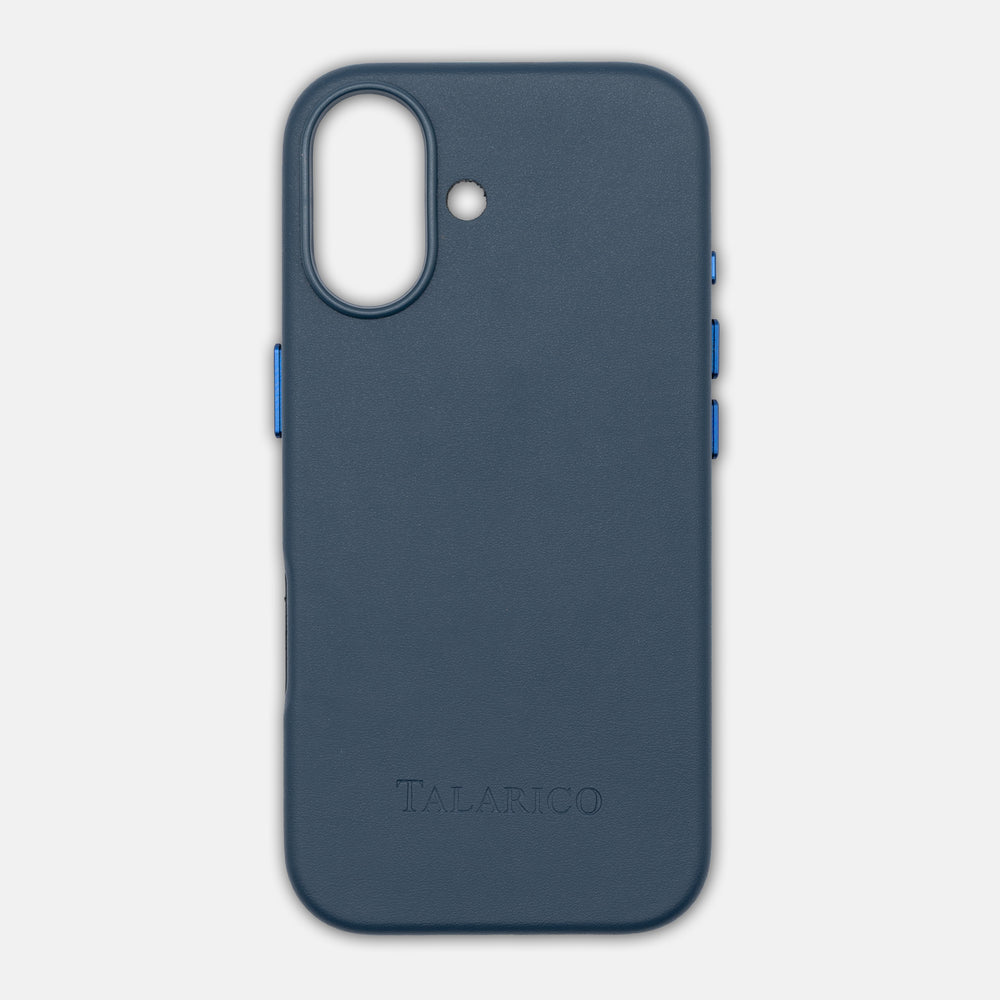 Custodia Rigida in Pelle per iPhone 17 | Eccellenza e Tecnologia | Blu