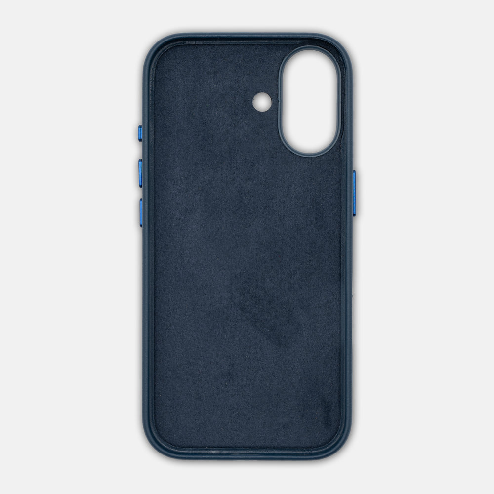Custodia Rigida in Pelle per iPhone 17 | Eccellenza e Tecnologia | Blu