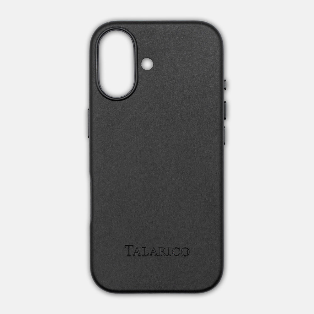 Custodia Rigida in Pelle per iPhone 17 | Eccellenza e Tecnologia | Nero