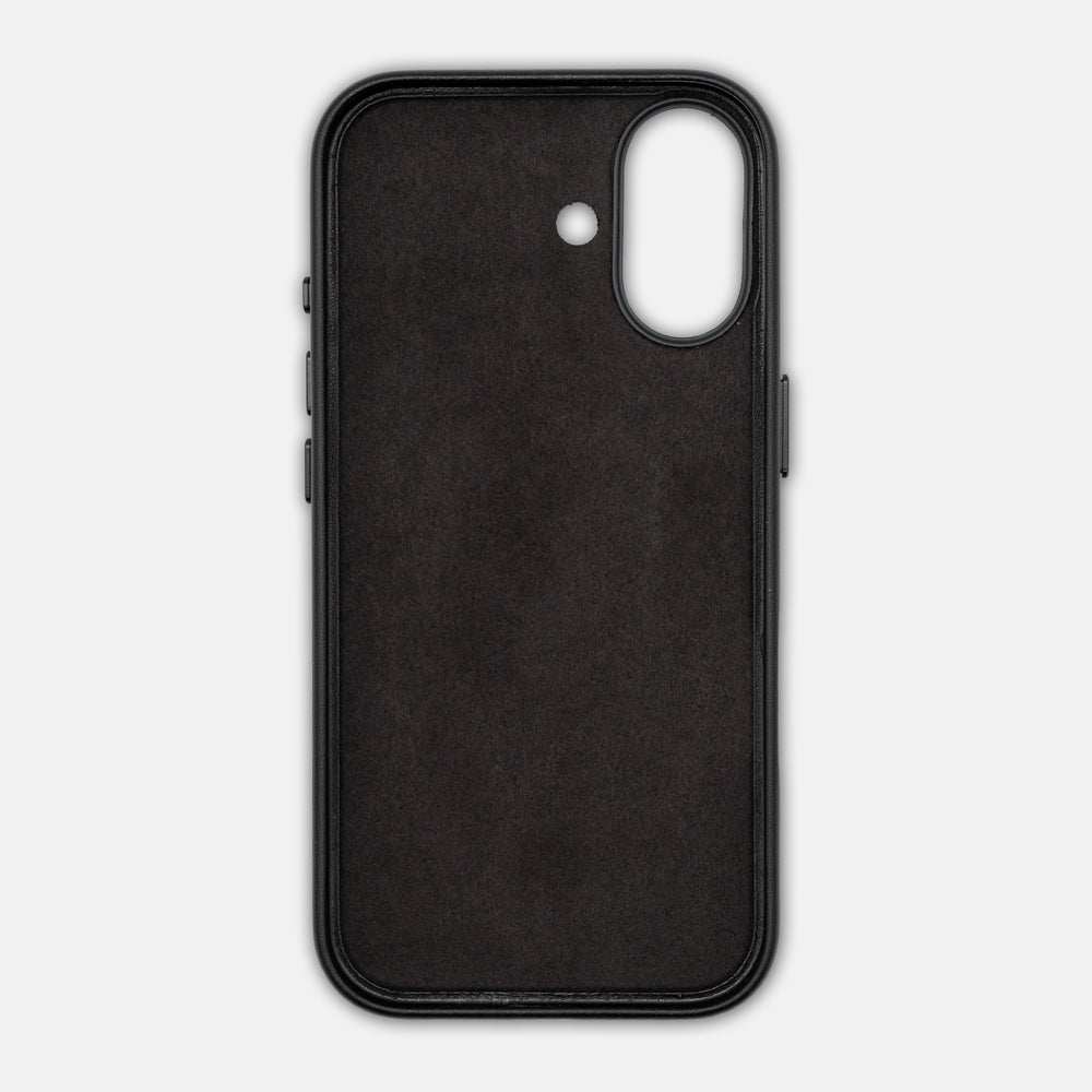 Custodia Rigida in Pelle per iPhone 17 | Eccellenza e Tecnologia | Nero