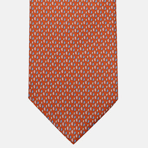 3-Fold Silk Tie, Micro Pattern, Orange - JA055921-2