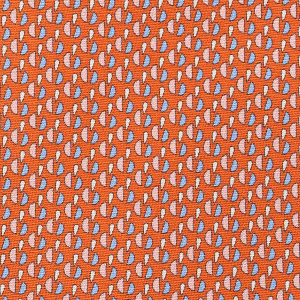 3-Fold Silk Tie, Micro Pattern, Orange - JA055921-2