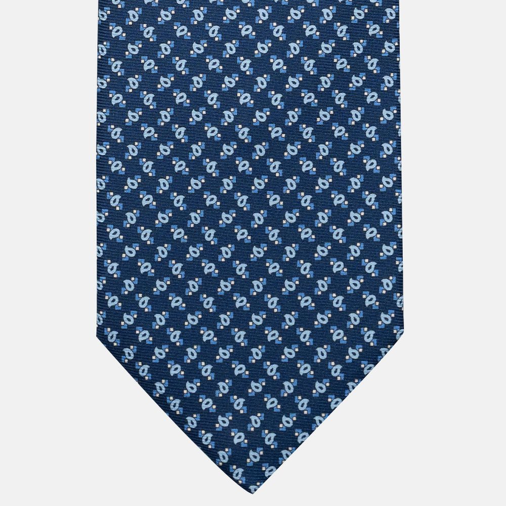 3-Fold Silk Tie, Micro Pattern, Light Blue - JA055944-2