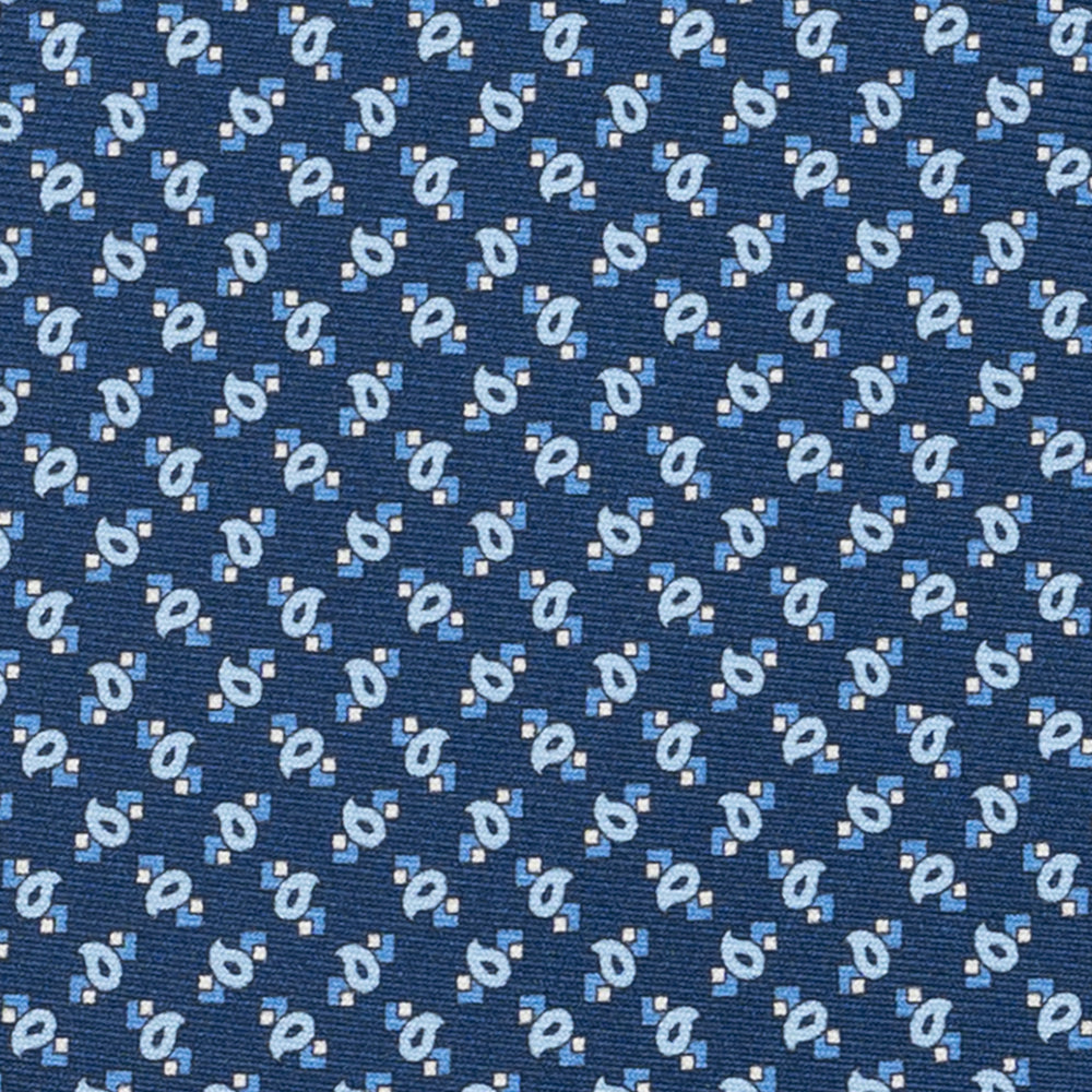 3-Fold Silk Tie, Micro Pattern, Light Blue - JA055944-2