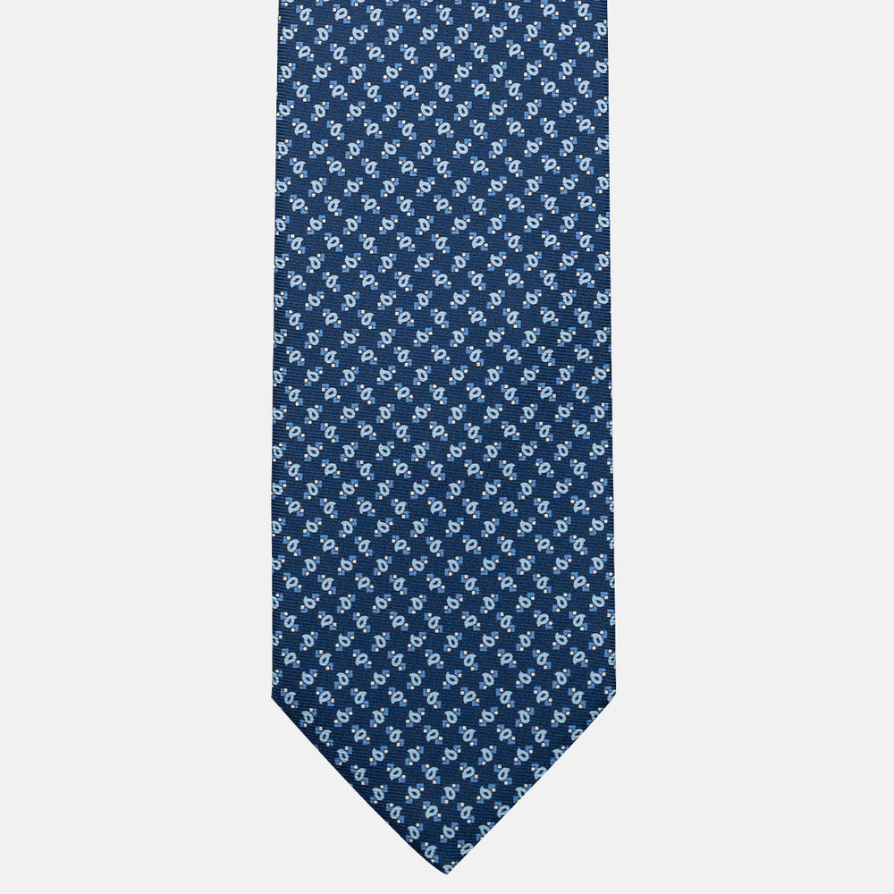 3-Fold Silk Tie, Micro Pattern, Light Blue - JA055944-2
