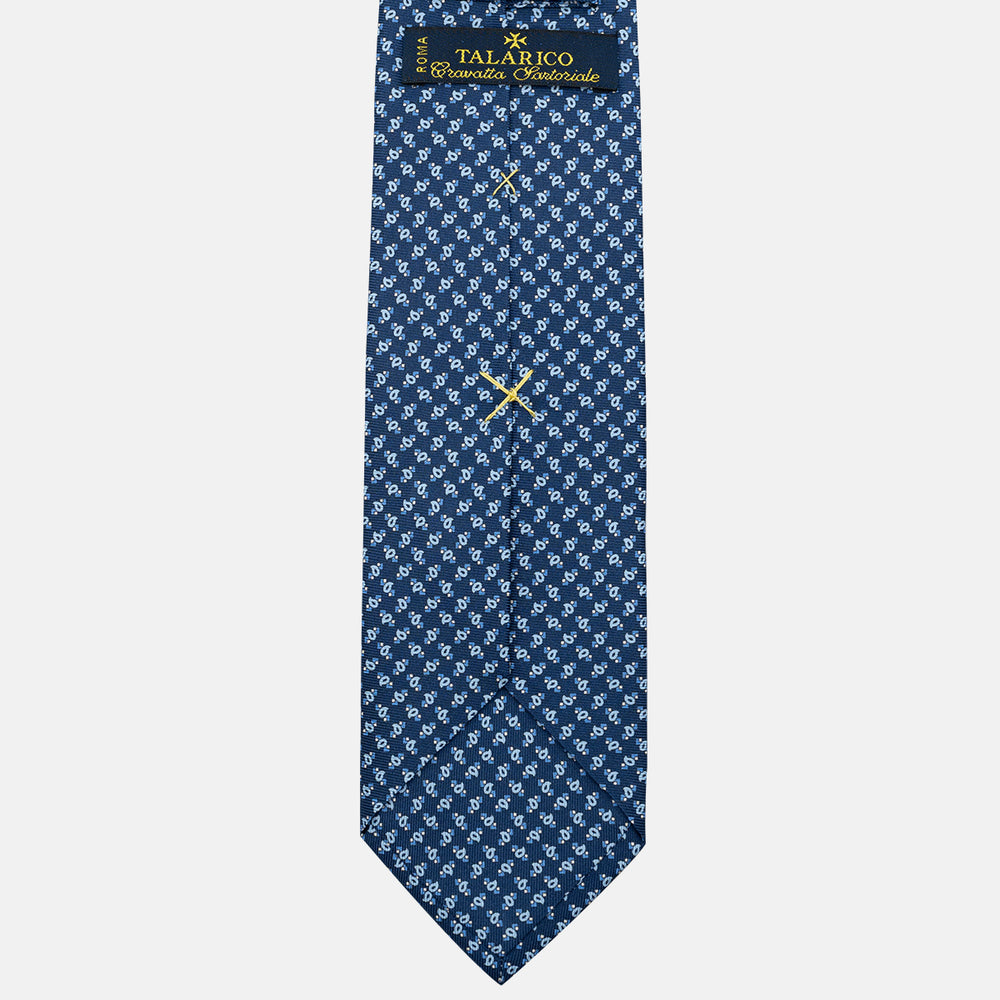 3-Fold Silk Tie, Micro Pattern, Light Blue - JA055944-2
