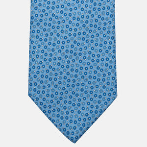 3-Fold Silk Tie, Geometric Pattern, Light Blue - JA055946-4