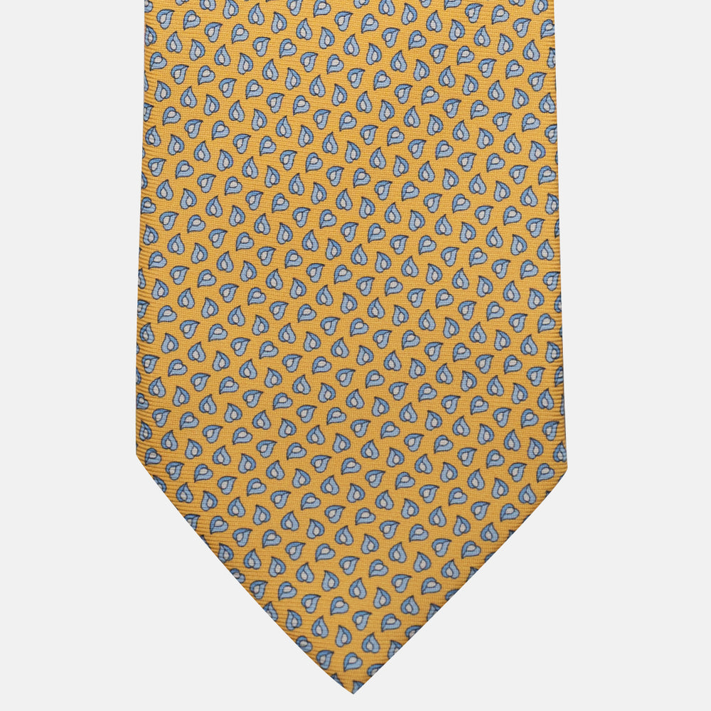 3-Fold Silk Tie, Micro Pattern, Yellow - JA056125-8