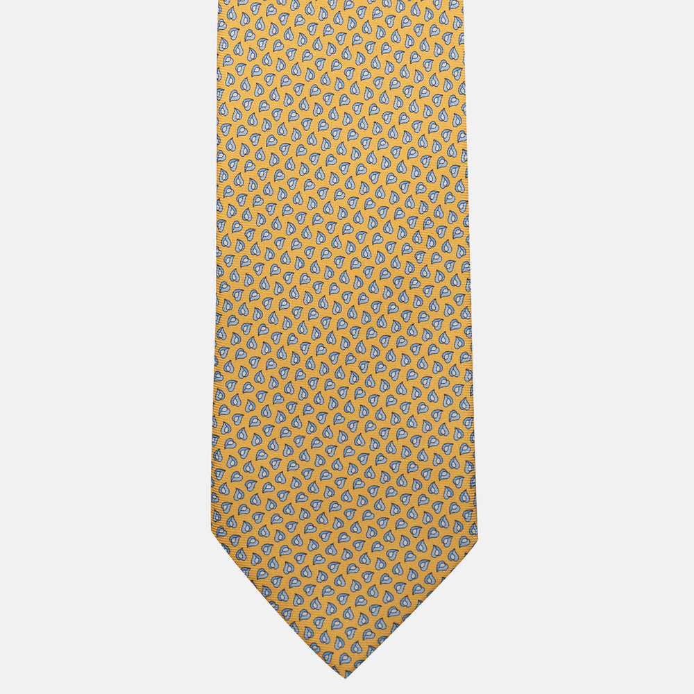 3-Fold Silk Tie, Micro Pattern, Yellow - JA056125-8