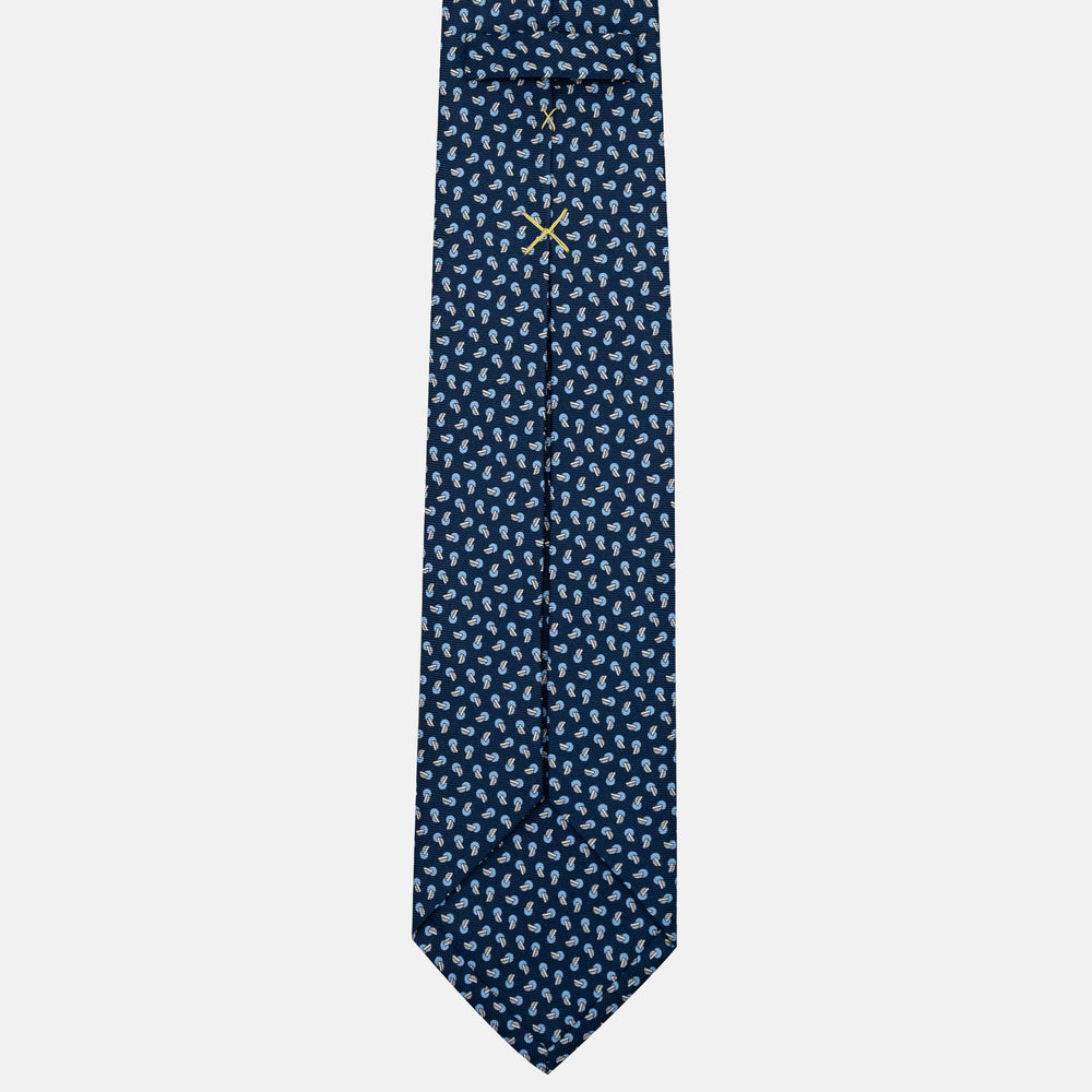 Cravatta 5 pieghe in seta Micro Fantasia Blu Celeste - JA056129-15