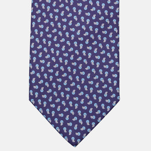 3-Fold Silk Tie, Micro Pattern, Purple - JA056129-8