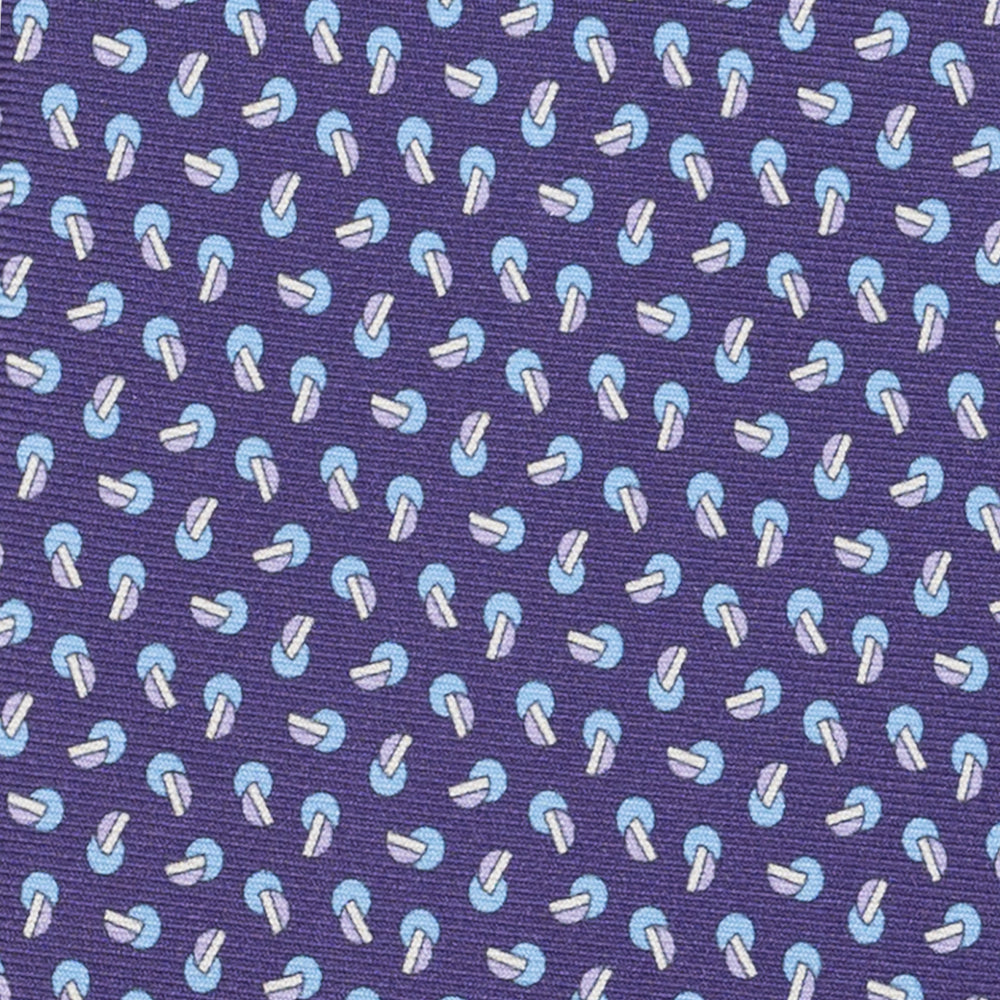 3-Fold Silk Tie, Micro Pattern, Purple - JA056129-8