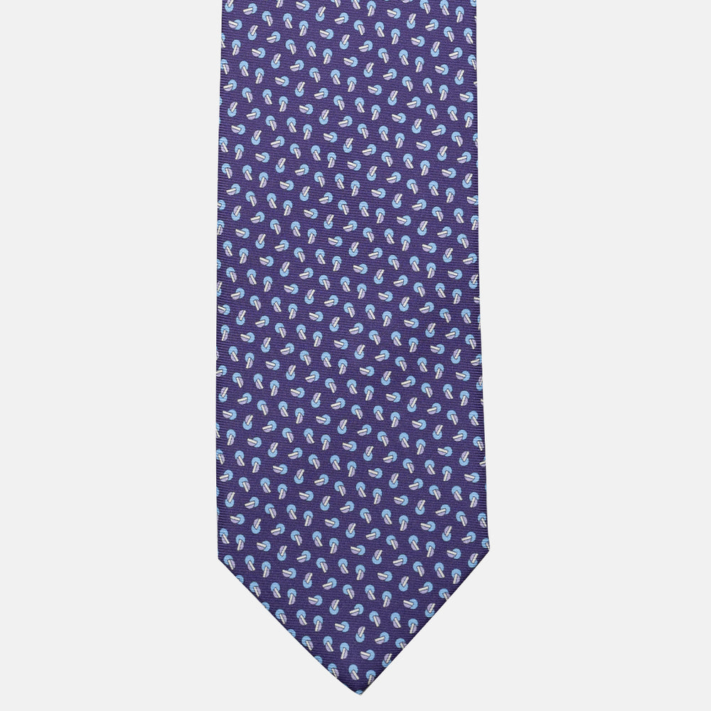 3-Fold Silk Tie, Micro Pattern, Purple - JA056129-8