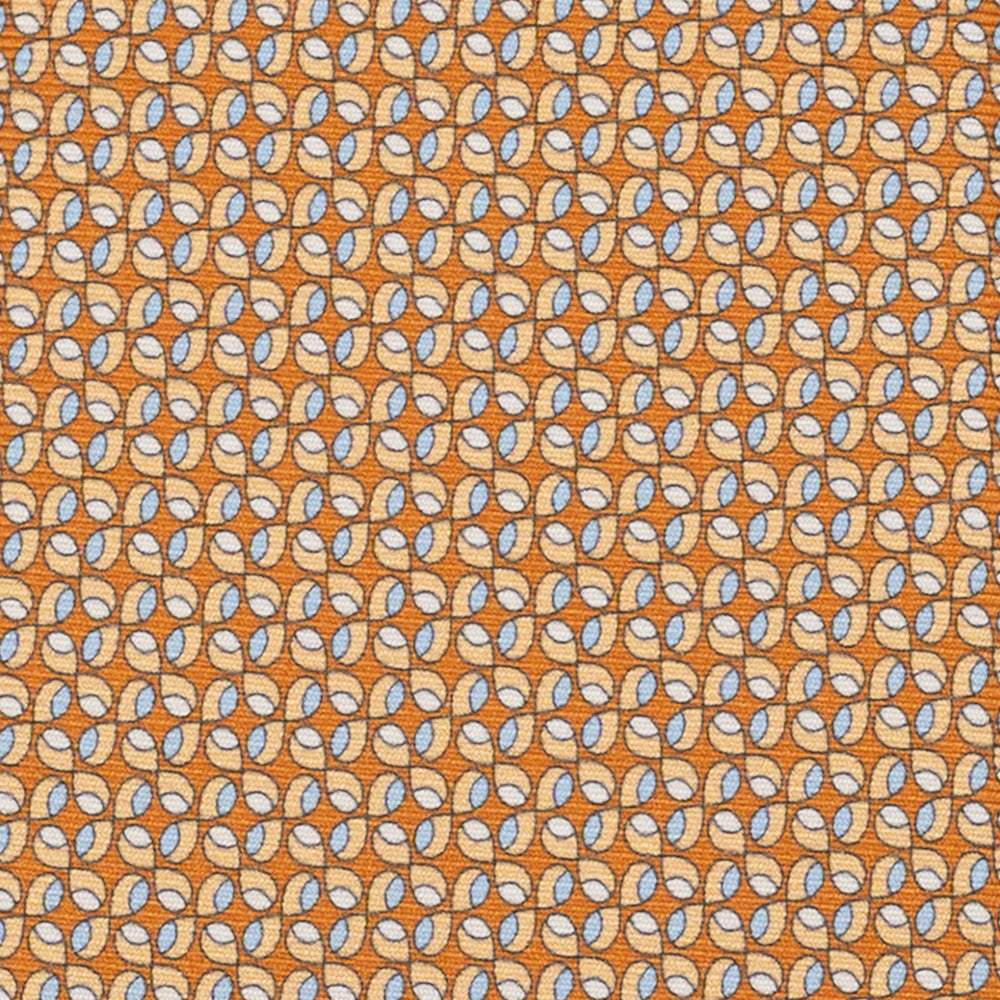 3-Fold Silk Tie, Geometric Pattern, Ochre - JA056132-3