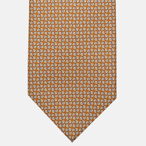 3-Fold Silk Tie, Geometric Pattern, Orange - JA056132-4
