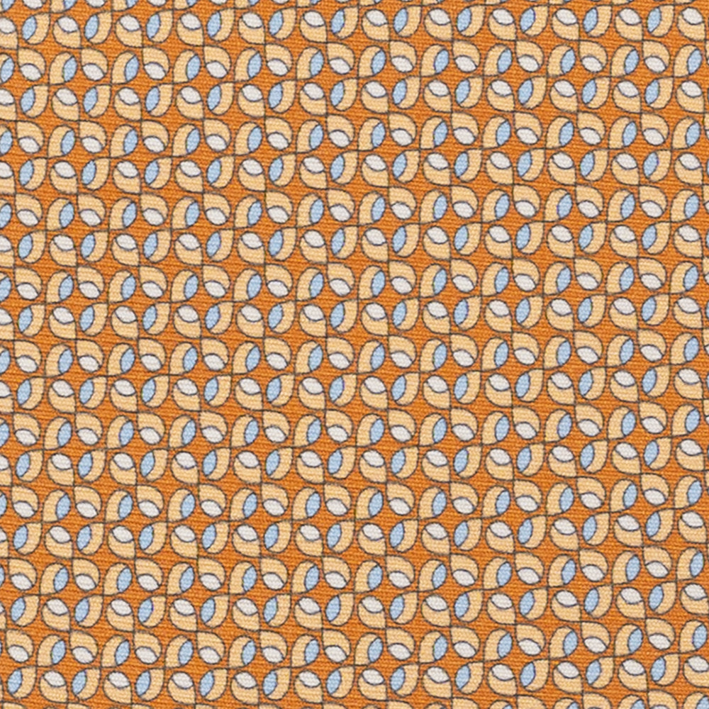 3-Fold Silk Tie, Geometric Pattern, Orange - JA056132-4