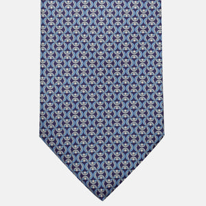 3-Fold Silk Tie, Geometric Pattern, Purple - JA056334-4