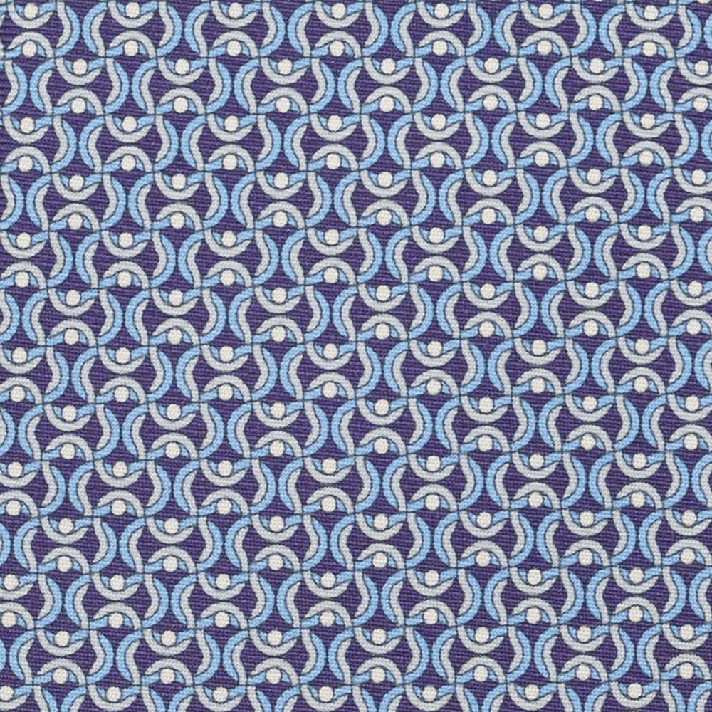 3-Fold Silk Tie, Geometric Pattern, Purple - JA056334-4