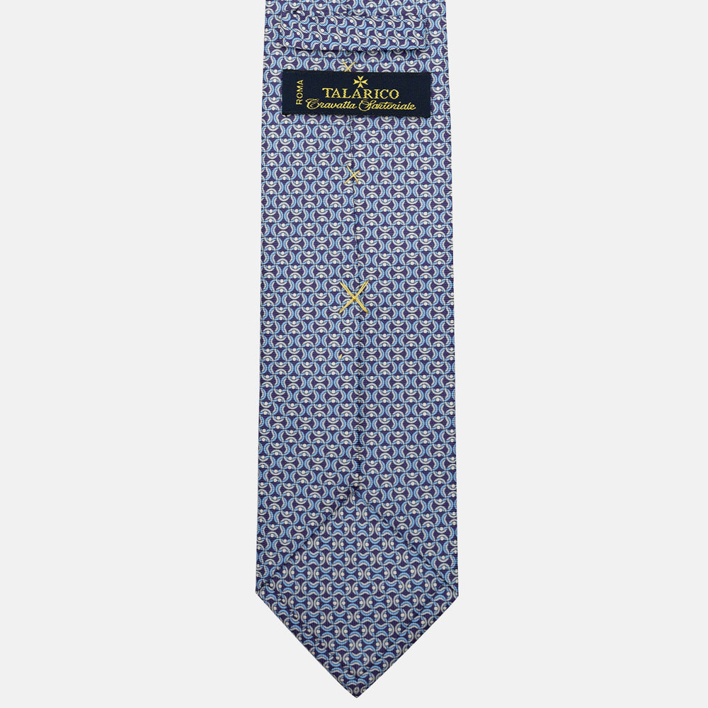 3-Fold Silk Tie, Geometric Pattern, Purple - JA056334-4