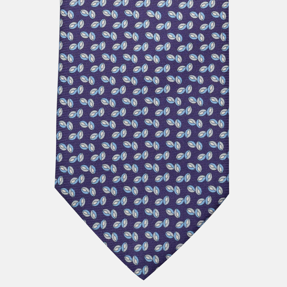 3-Fold Silk Tie, Micro Pattern, Purple - JA056336-10