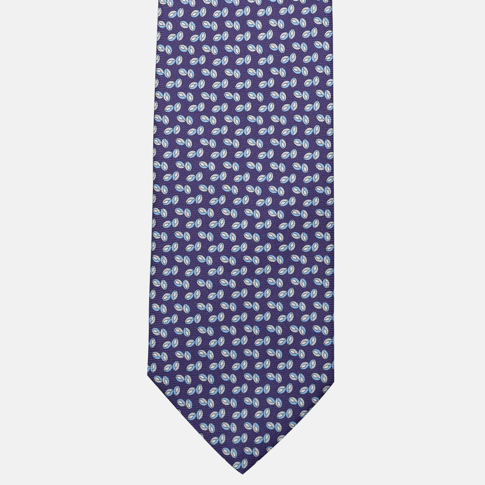 3-Fold Silk Tie, Micro Pattern, Purple - JA056336-10