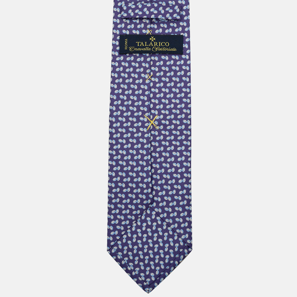 3-Fold Silk Tie, Micro Pattern, Purple - JA056336-10