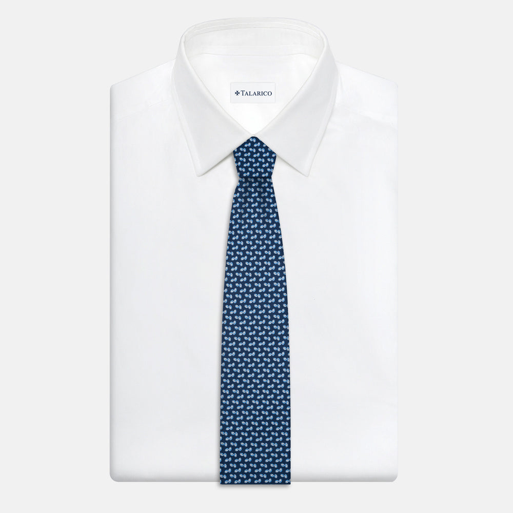 3-Fold Silk Tie, Micro Pattern, Light Blue - JA056336-11
