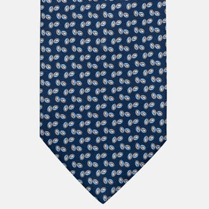 3-Fold Silk Tie, Micro Pattern, Blue and Grey - JA056336-2
