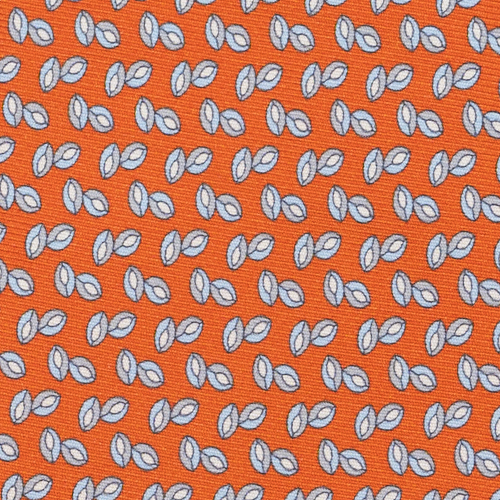 3-Fold Silk Tie, Micro Pattern, Orange - JA056336-4