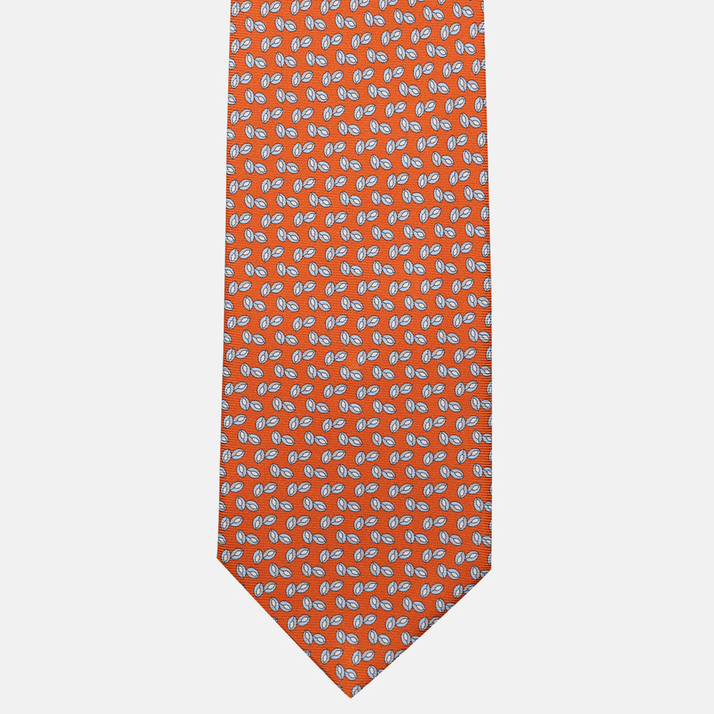 3-Fold Silk Tie, Micro Pattern, Orange - JA056336-4