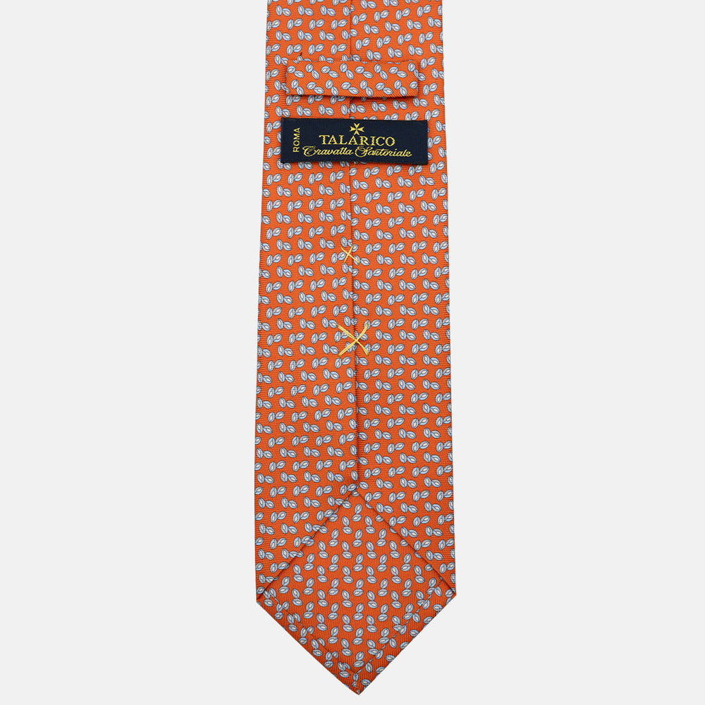 3-Fold Silk Tie, Micro Pattern, Orange - JA056336-4