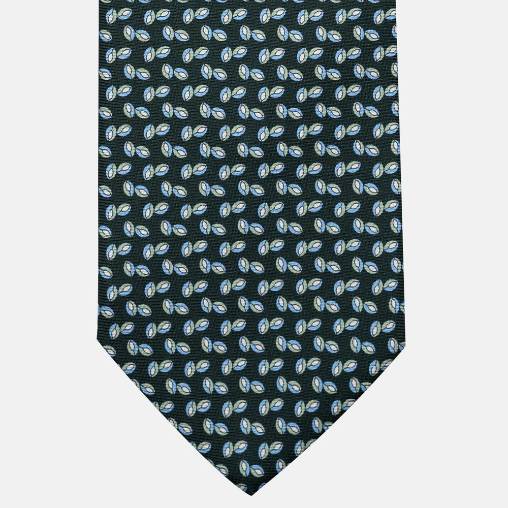 3-Fold Silk Tie, Micro Pattern, Green - JA056336-5