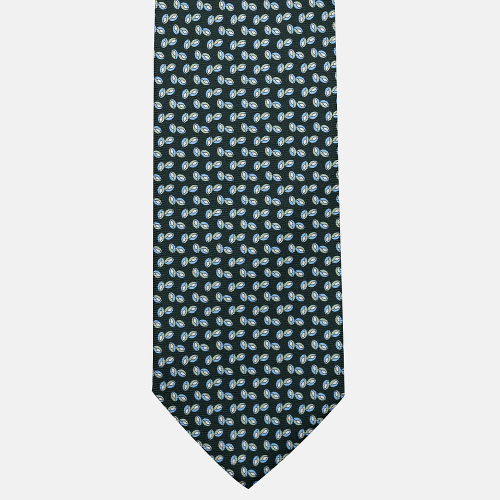 3-Fold Silk Tie, Micro Pattern, Green - JA056336-5