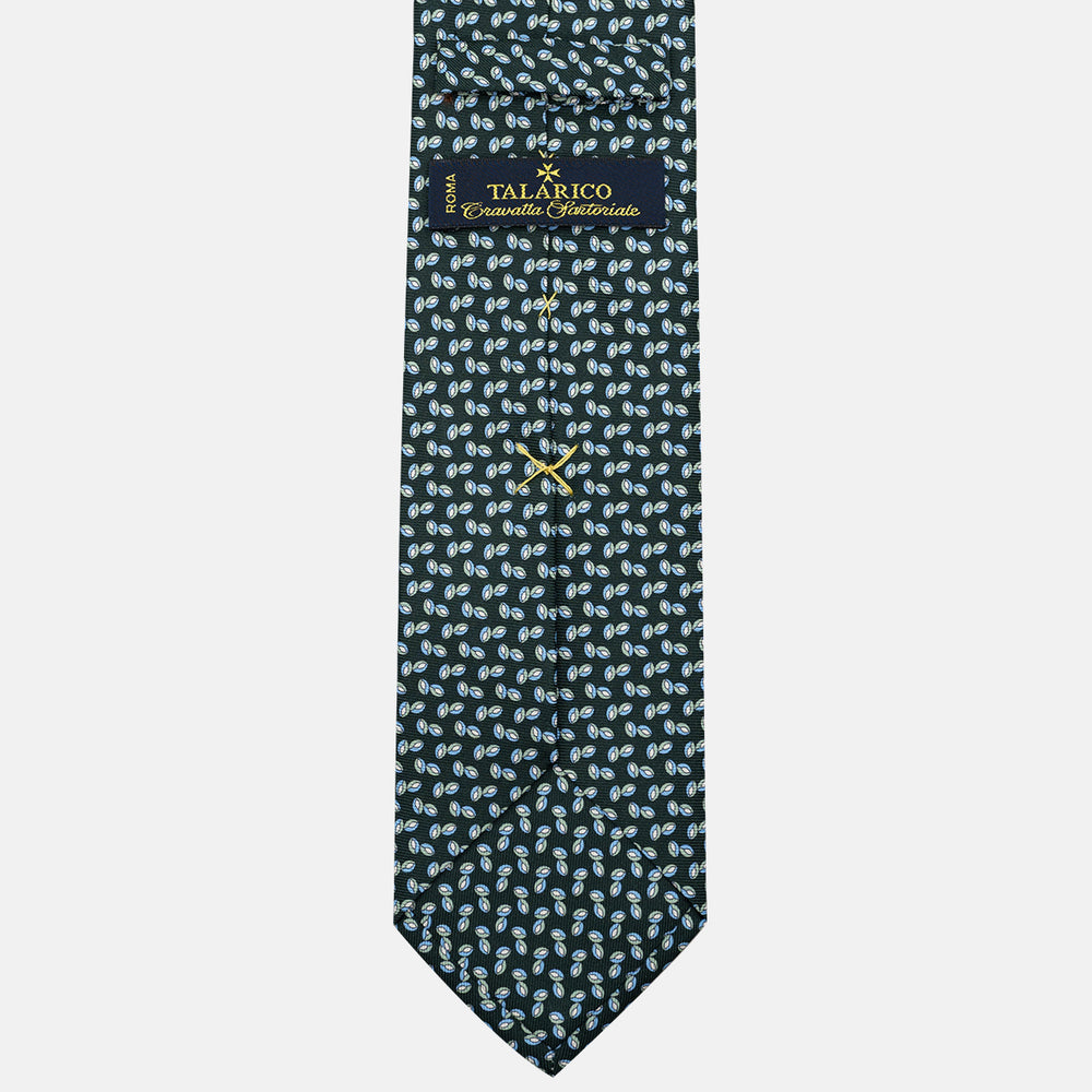 3-Fold Silk Tie, Micro Pattern, Green - JA056336-5