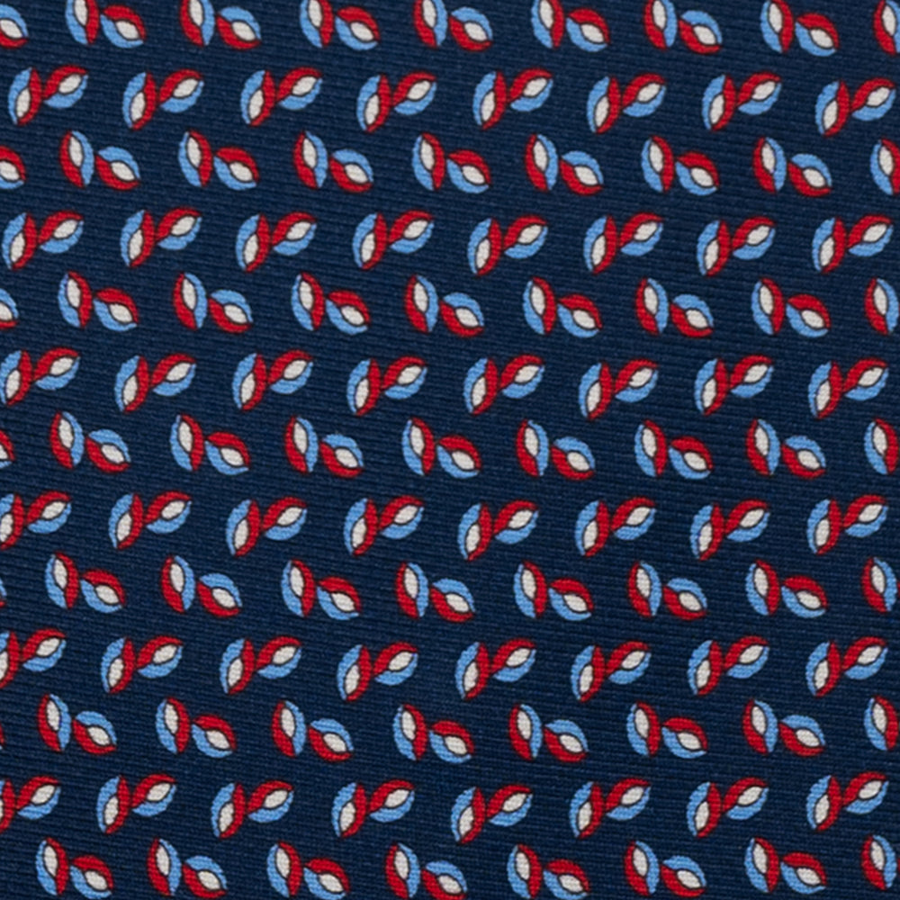 Cravatta 3 pieghe in Seta, Micro Fantasia, Blu Rosso - JA056336-1
