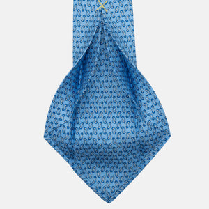 5-Fold Silk Tie with Light Blue Floral Pattern - JA056337-6