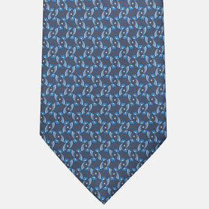 3-Fold Silk Tie, Floral Pattern, Grey - JA056337-9
