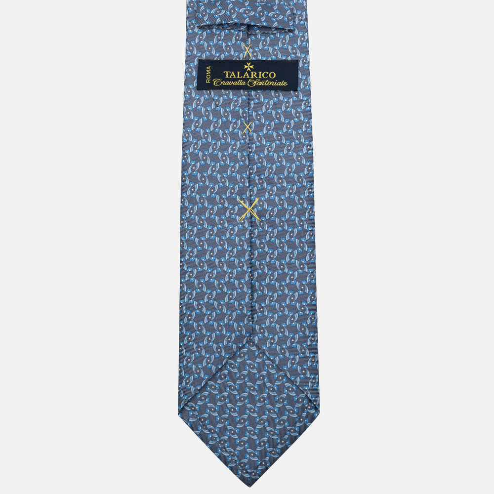 3-Fold Silk Tie, Floral Pattern, Grey - JA056337-9