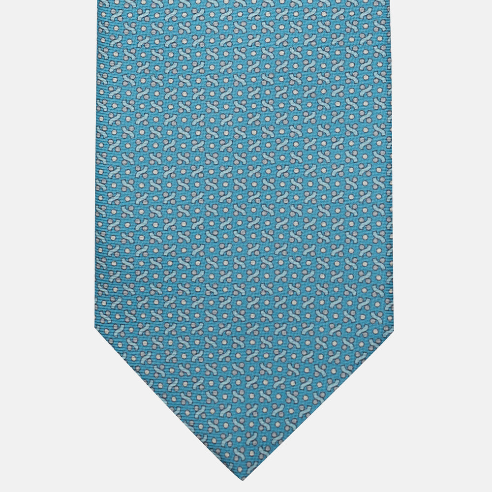 3-Fold Silk Tie, Geometric Pattern, Pool - JA056664-6