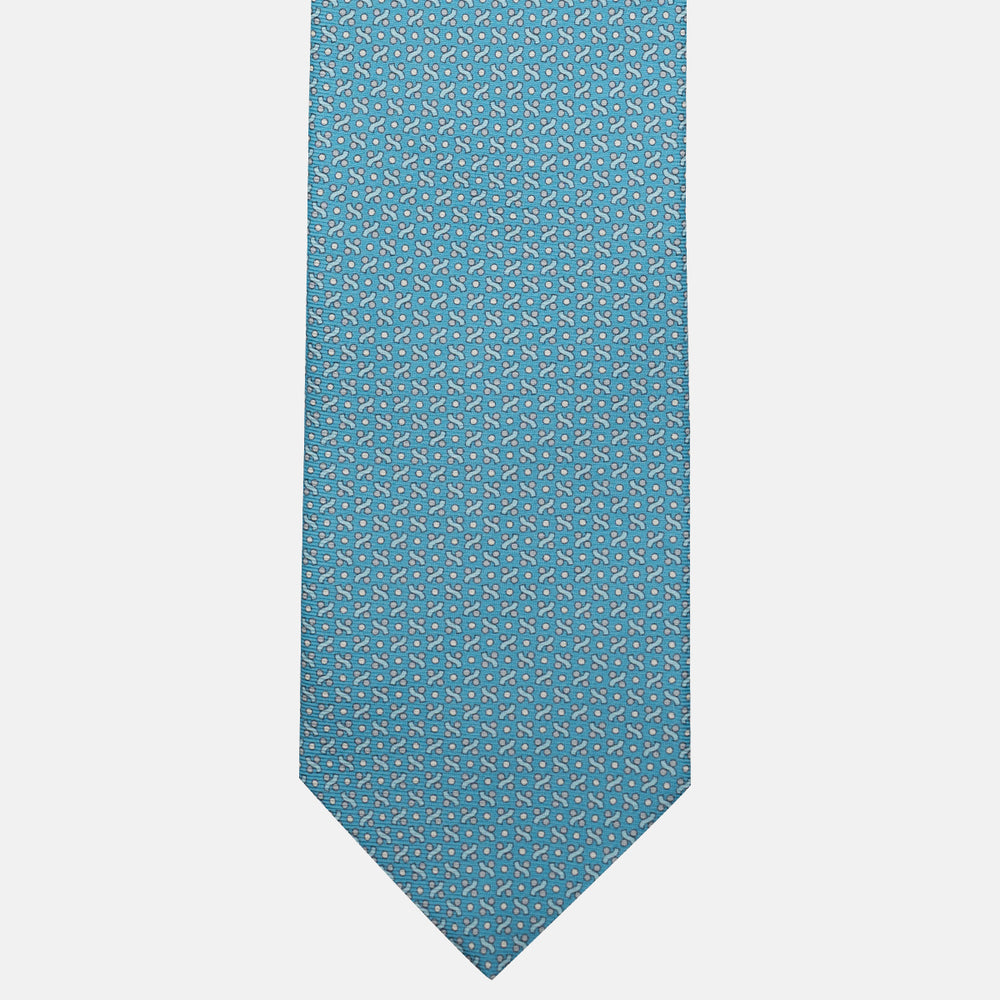 3-Fold Silk Tie, Geometric Pattern, Pool - JA056664-6