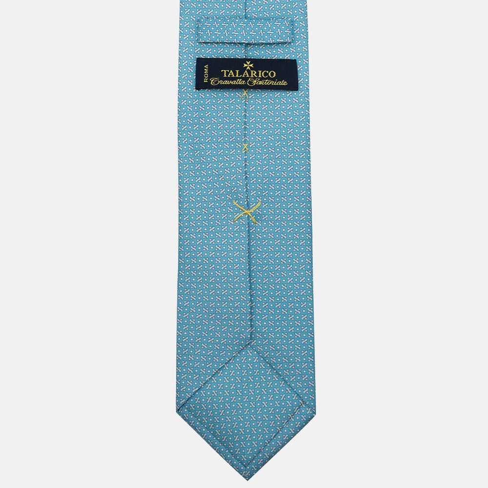 3-Fold Silk Tie, Geometric Pattern, Pool - JA056664-6