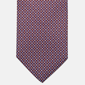 3-Fold Silk Tie, Chain Pattern, Bordeaux - JA056672-6