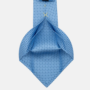 5-Fold Silk Tie with Light Blue Geometric Pattern - JA056673-5